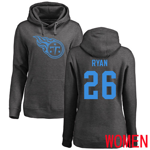 Tennessee Titans Ash Women Logan Ryan One Color NFL Football #26 Pullover Hoodie Sweatshirts